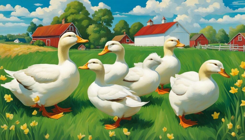 American Pekin ducks