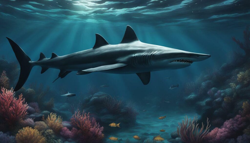 Goblin Shark in the deep-sea