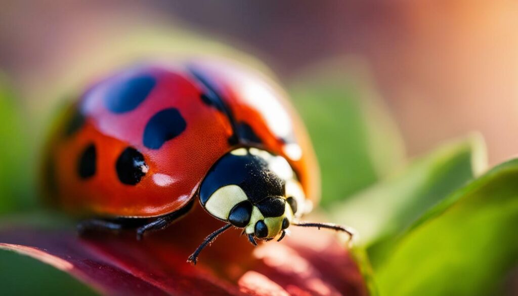 Ladybug sleeping on a leaf