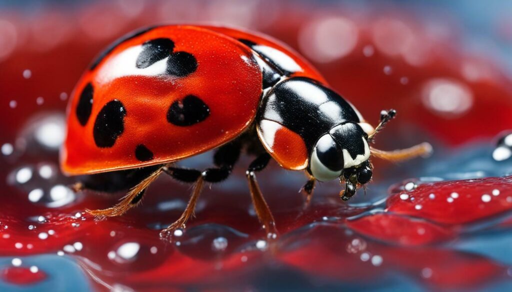 Ladybug swimming