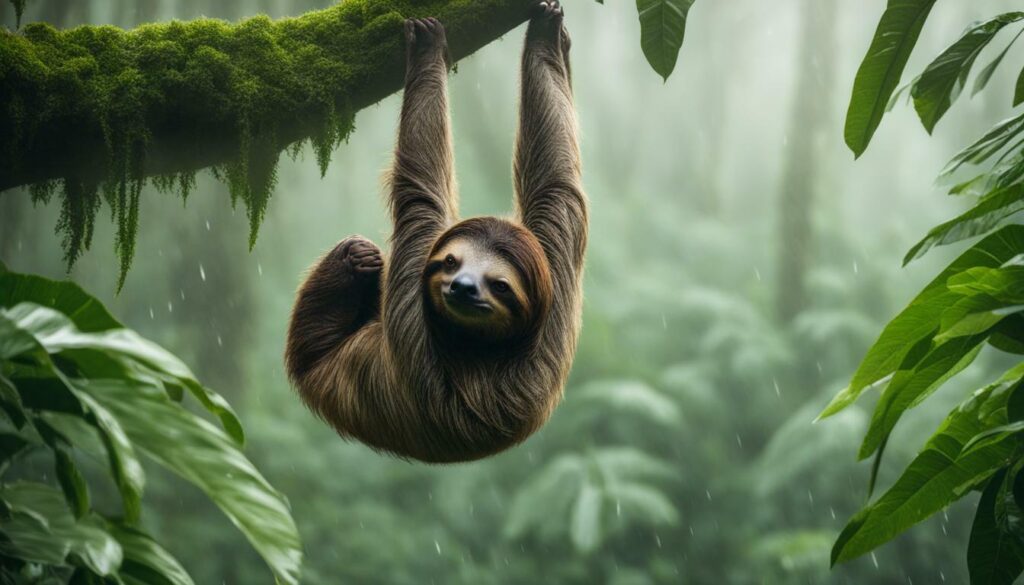 Sloth in the rainforest