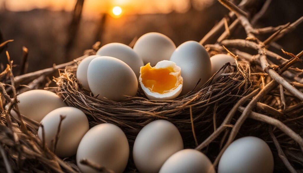 clicking and peeping duck eggs