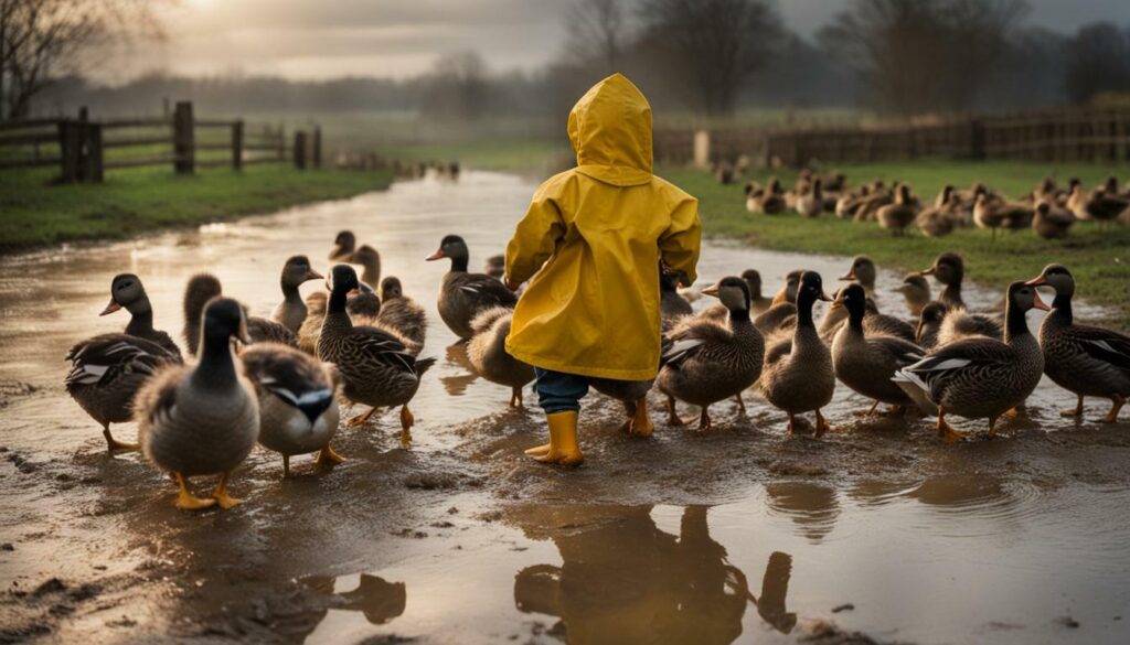 duck and child