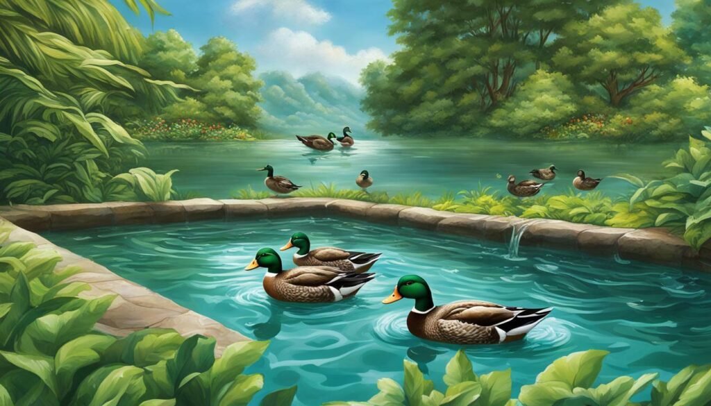 ducks in pool
