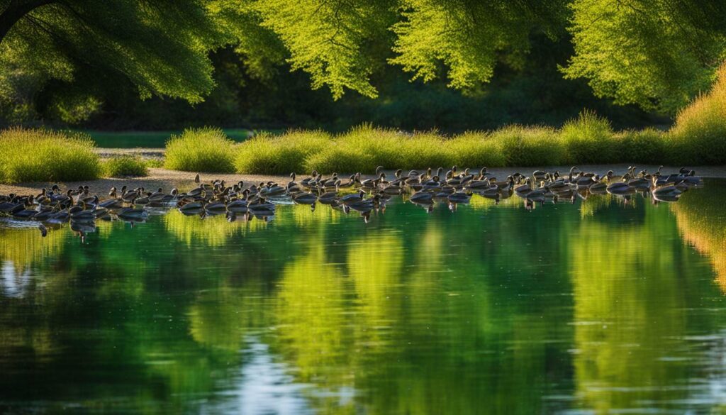 feeding wild ducks