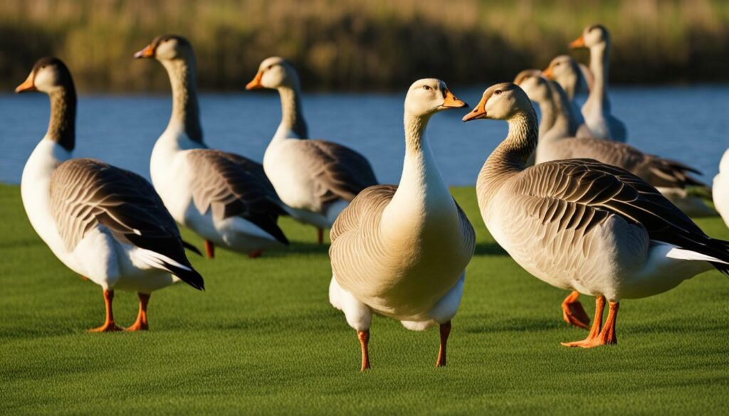 geese following the gaze