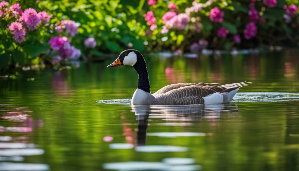 goose in a pond