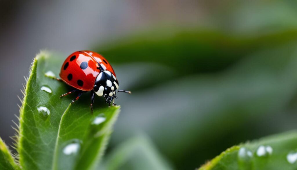 ladybug with wings sticking out