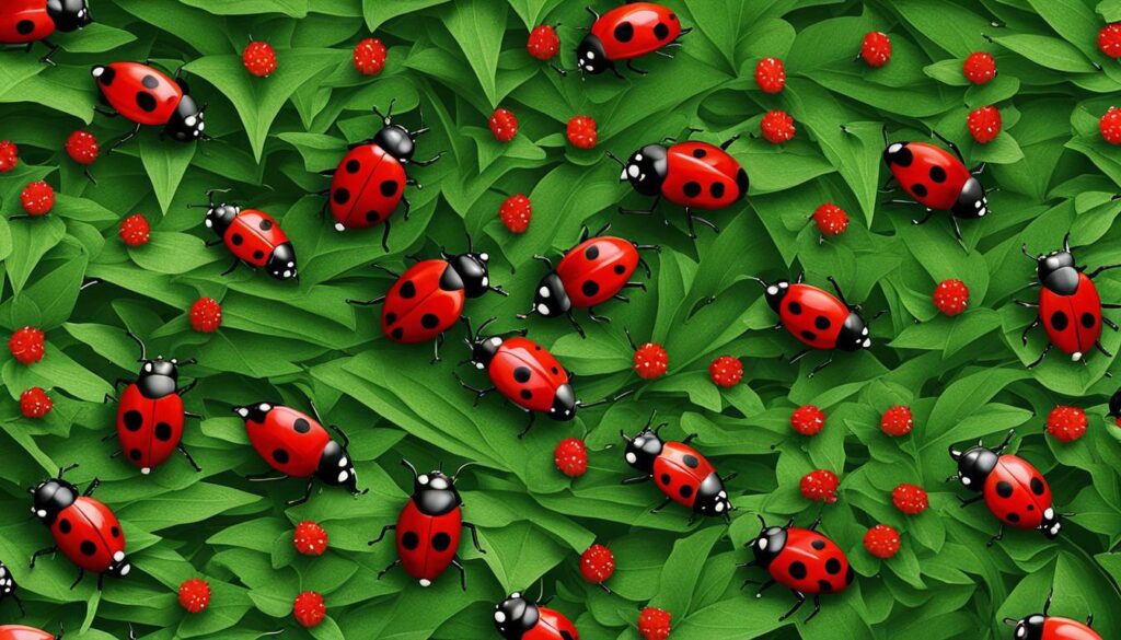 ladybugs in a garden