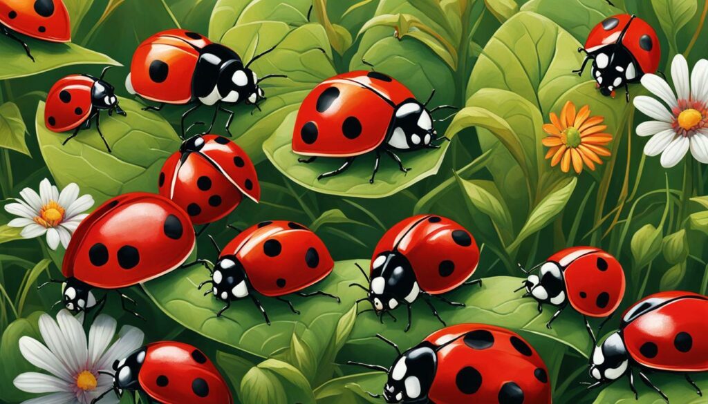 ladybugs in a suburban garden